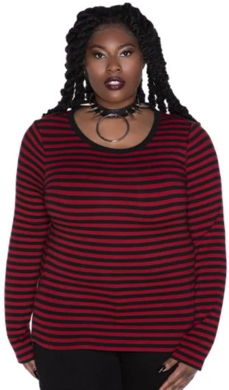 Ladies Killstar Jett Long Sleeve Top Blood 4 Ladies Killstar Jett Long Sleeve Top Blood