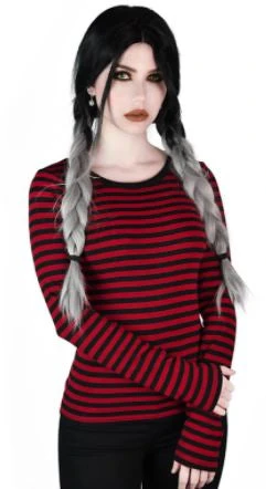 Ladies Killstar Jett Long Sleeve Top Blood 3 Ladies Killstar Jett Long Sleeve Top Blood
