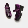 Koi Footwear Koi Della Purple Velvet Witch Mary Janes Ladies