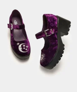 Koi Footwear Koi Della Purple Velvet Witch Mary Janes Ladies