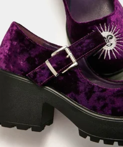 Koi Footwear Koi Della Purple Velvet Witch Mary Janes Ladies