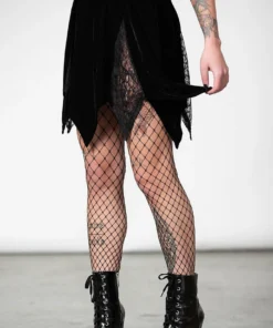 Ladies Killstar Lester Velvet Mini Skirt Black