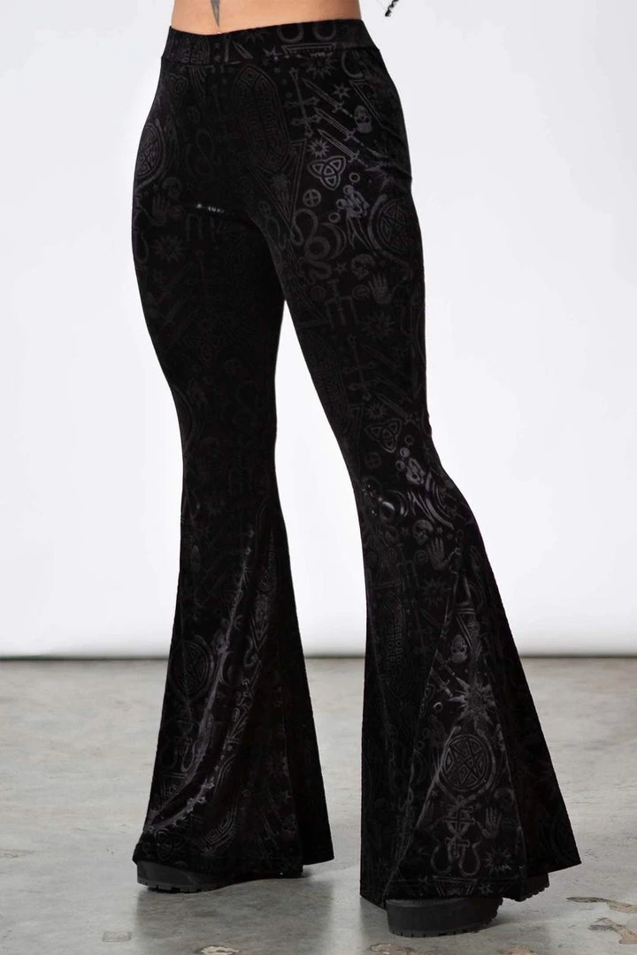 Ladies Killstar Magick Mourning Velvet Flares 3 Ladies Killstar Magick Mourning Velvet Flares