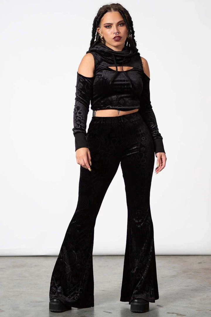 Ladies Killstar Magick Mourning Velvet Flares 7 Ladies Killstar Magick Mourning Velvet Flares