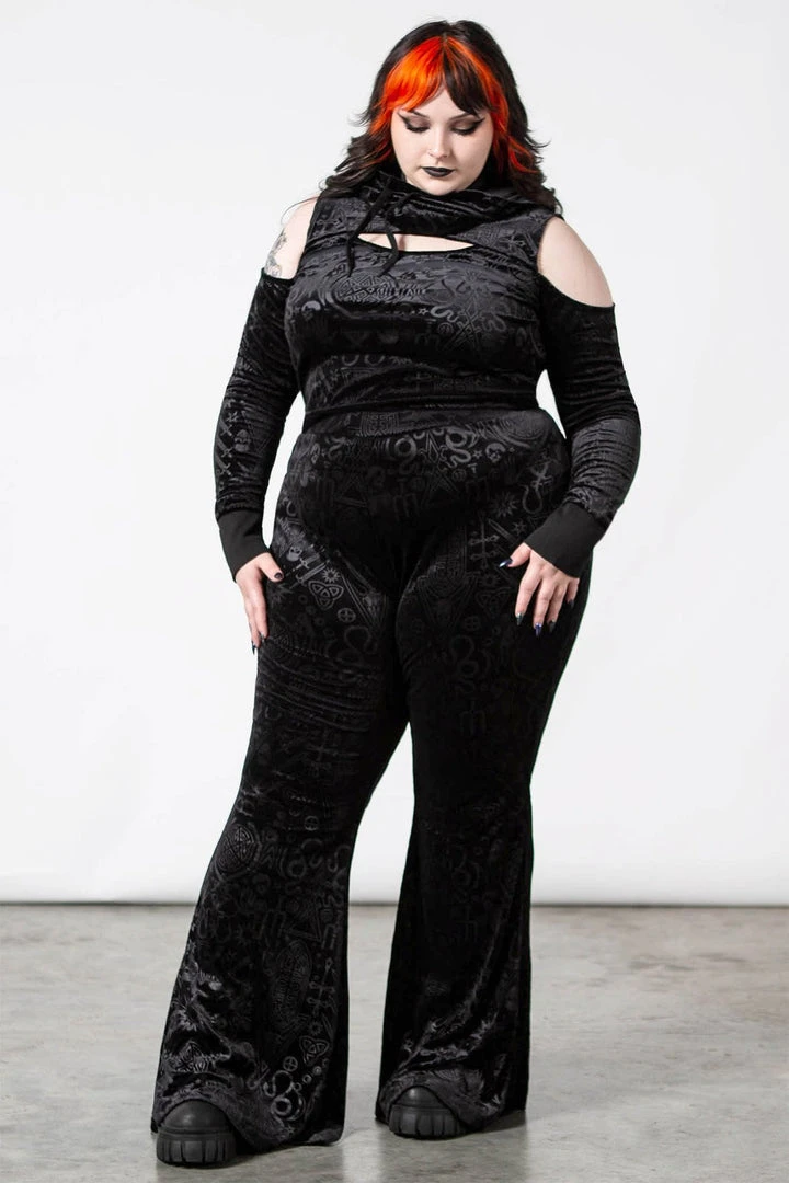 Ladies Killstar Magick Mourning Velvet Flares 10 Ladies Killstar Magick Mourning Velvet Flares