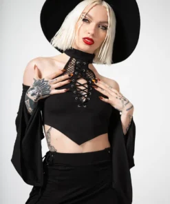 Ladies Killstar Maidenhead Cold Shoulder Top