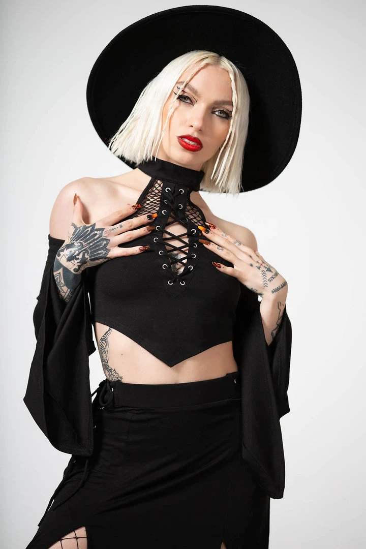 Ladies Killstar Maidenhead Cold Shoulder Top 4 Ladies Killstar Maidenhead Cold Shoulder Top