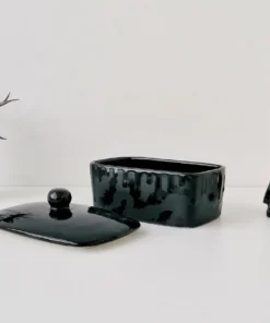 Weird & Wonderful Ceramics Matte Black Bat Butter Bowl New Arrivals