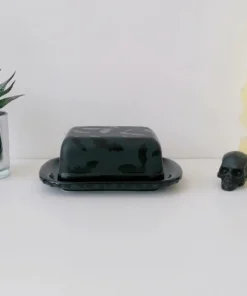 Weird & Wonderful Ceramics Matte Black Bat Butter Dish