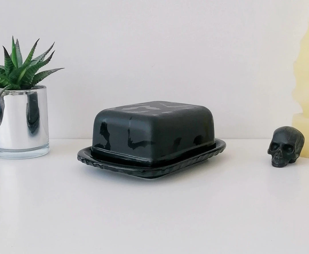 Weird & Wonderful Ceramics Matte Black Bat Butter Dish 5 Weird & Wonderful Ceramics Matte Black Bat Butter Dish