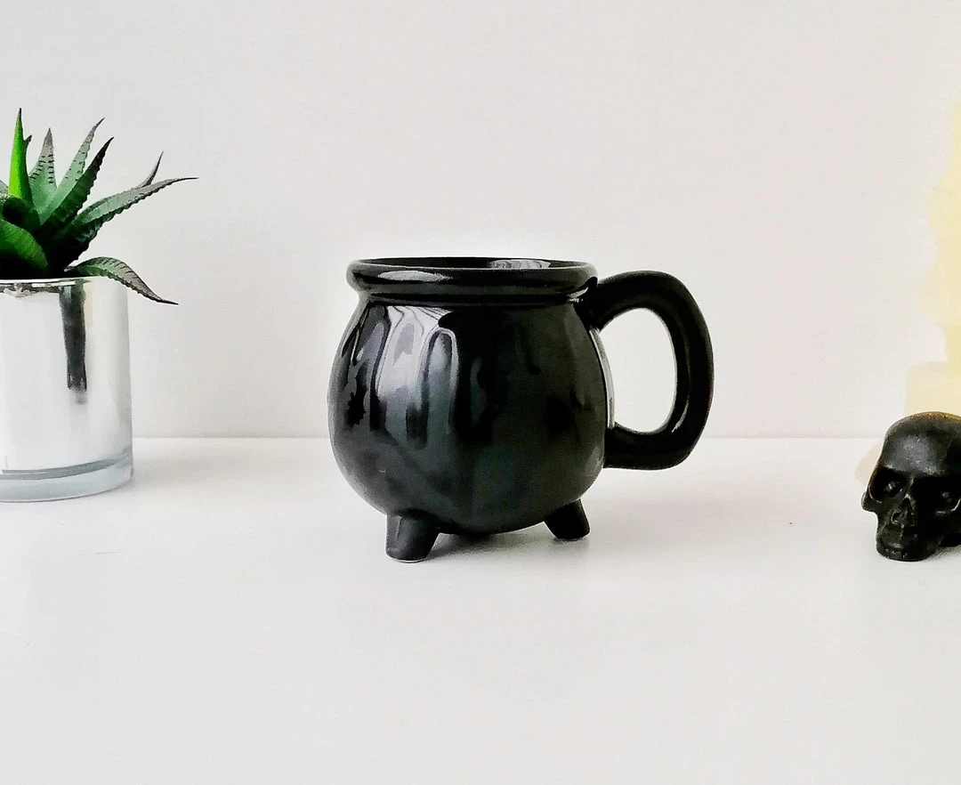 Weird & Wonderful Ceramics Matte Black Bat Cauldron Mug New Arrivals 3 Weird & Wonderful Ceramics Matte Black Bat Cauldron Mug New Arrivals