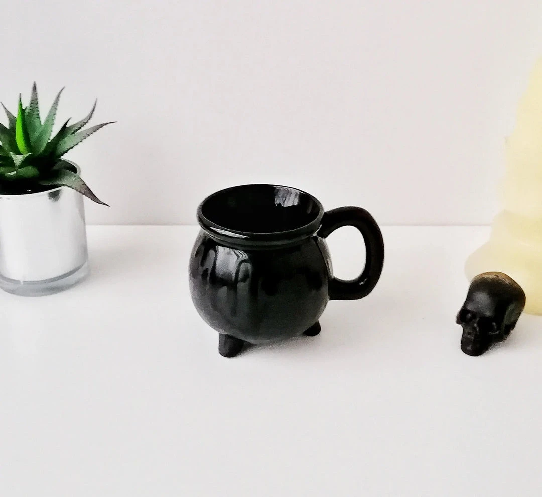 Weird & Wonderful Ceramics Matte Black Bat Cauldron Mug New Arrivals 4 Weird & Wonderful Ceramics Matte Black Bat Cauldron Mug New Arrivals