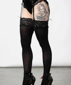 Killstar Mercy Lace Garter Belt Black