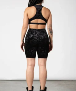 Killstar Misfortune Velvet Cycle Shorts Ladies