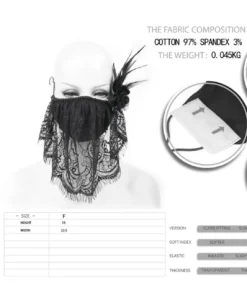 Devil Fashion Lace Veil Face Mask With Filter