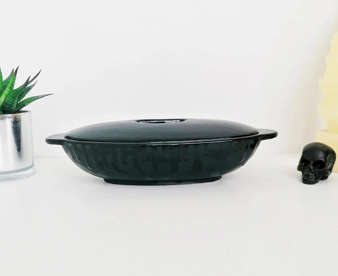 New Arrivals Weird & Wonderful Ceramics Matte Black Bat Oval Service Platter With Lid 3 New Arrivals Weird & Wonderful Ceramics Matte Black Bat Oval Service Platter With Lid