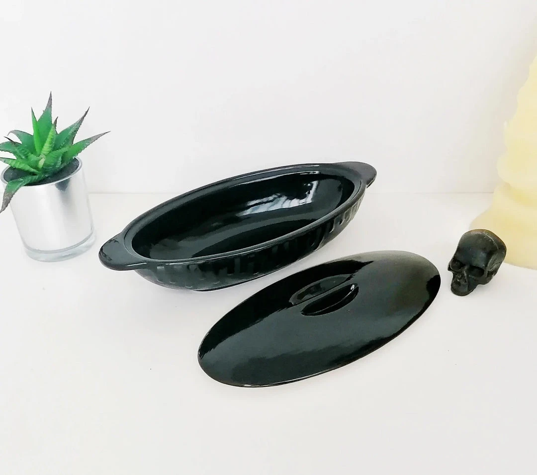 New Arrivals Weird & Wonderful Ceramics Matte Black Bat Oval Service Platter With Lid 7 New Arrivals Weird & Wonderful Ceramics Matte Black Bat Oval Service Platter With Lid