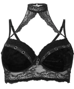 Killstar Mercy Lace Bra Black
