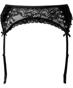 Killstar Mercy Lace Garter Belt Black