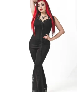 Ladies Necessary Evil Minerva Plunge Lace Up Halter Top 14 Ladies Necessary Evil Minerva Plunge Lace Up Halter Top