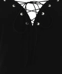 Ladies Necessary Evil Minerva Plunge Lace Up Halter Top 20 Ladies Necessary Evil Minerva Plunge Lace Up Halter Top