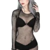 Killstar Nicole Fishnet Dress Ladies 1 Killstar Nicole Fishnet Dress Ladies