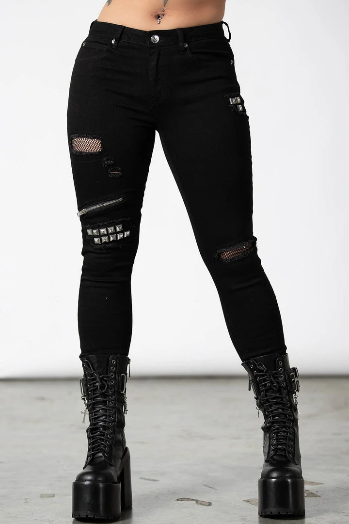 Killstar No Feelings Jeans Ladies 3 Killstar No Feelings Jeans Ladies