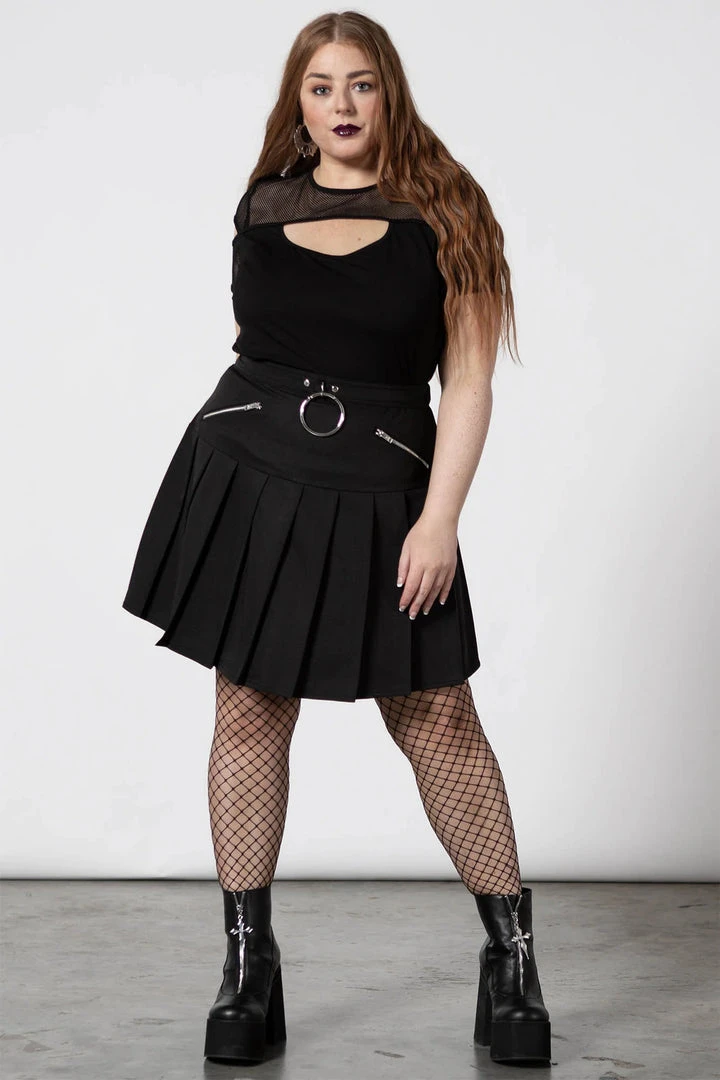 Ladies Killstar No Lip Pleated Skirt 4 Ladies Killstar No Lip Pleated Skirt