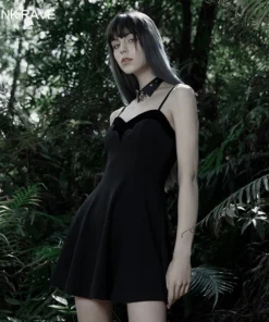 Ladies Punk Rave Iona Mini Dress Black