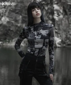 Punk Rave Sorcha Long Sleeve Top Grey