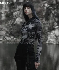 Punk Rave Sorcha Long Sleeve Top Grey