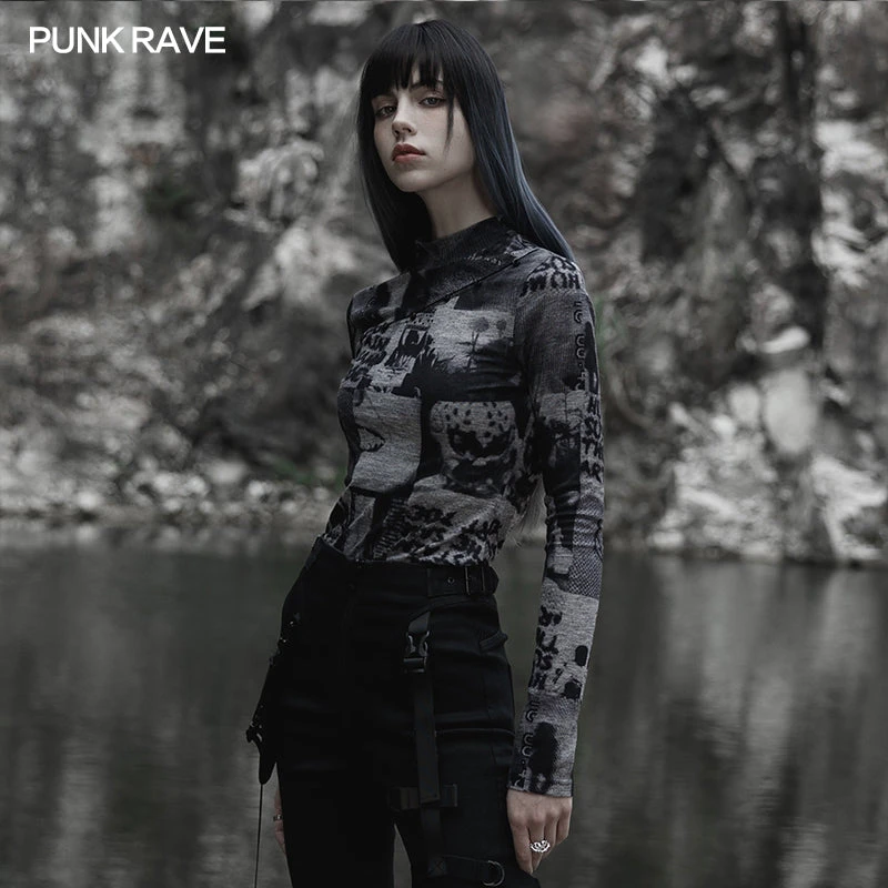 Punk Rave Sorcha Long Sleeve Top Grey 4 Punk Rave Sorcha Long Sleeve Top Grey