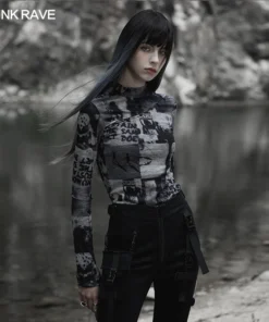 Punk Rave Sorcha Long Sleeve Top Grey 10 Punk Rave Sorcha Long Sleeve Top Grey