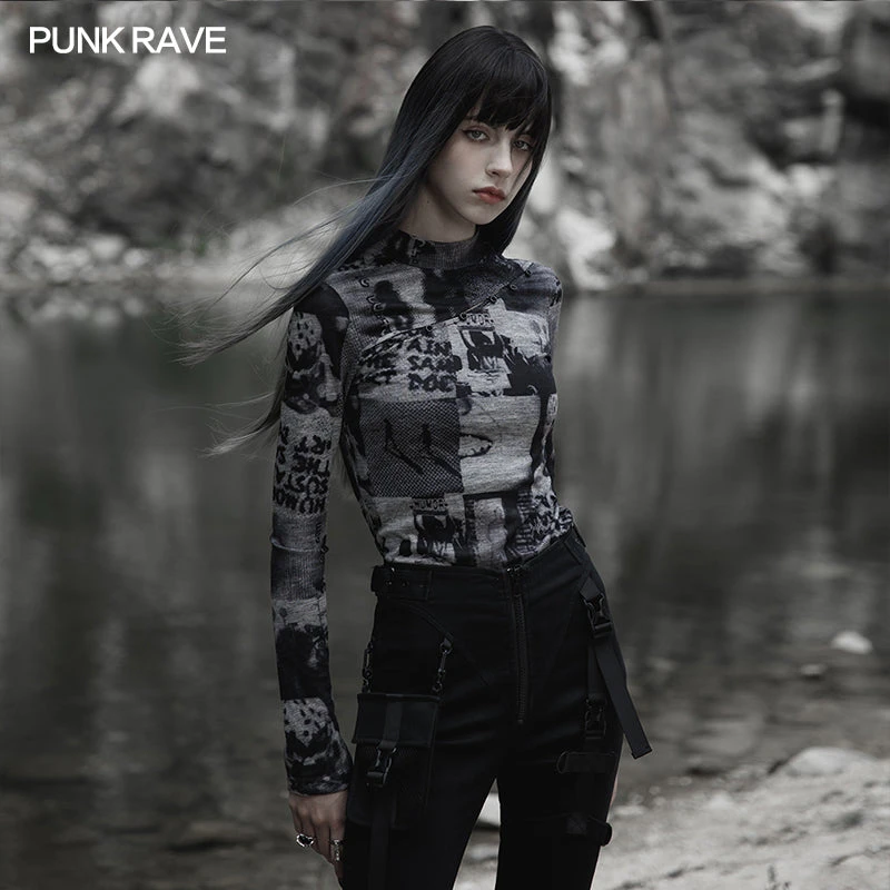 Punk Rave Sorcha Long Sleeve Top Grey 5 Punk Rave Sorcha Long Sleeve Top Grey