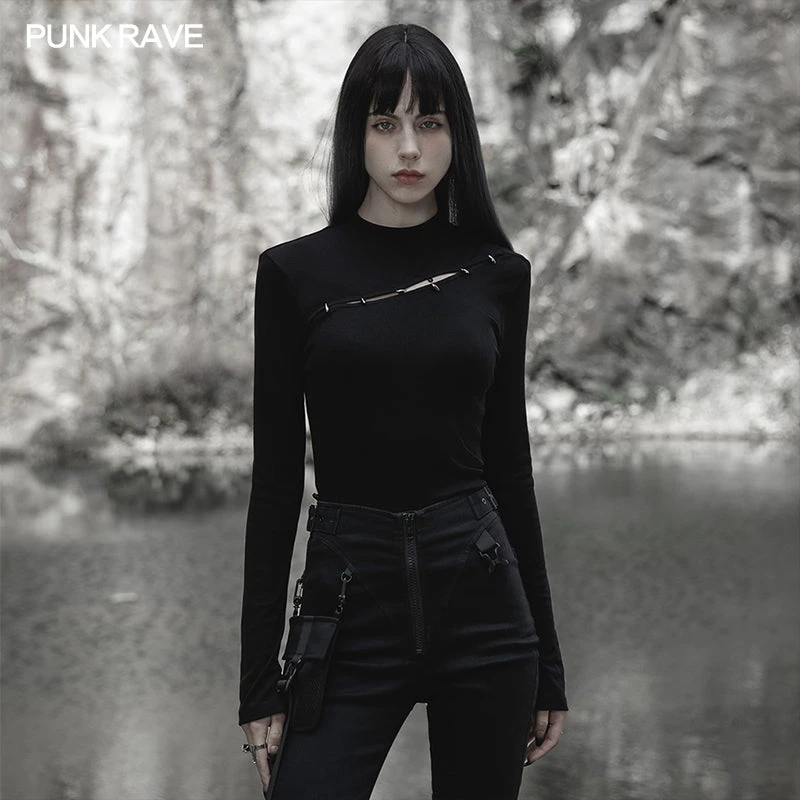 Punk Rave Sorcha Long Sleeve Top Black Ladies 3 Punk Rave Sorcha Long Sleeve Top Black Ladies