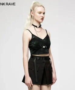 Punk Rave Beating Heart Crop Top - Green New Arrivals