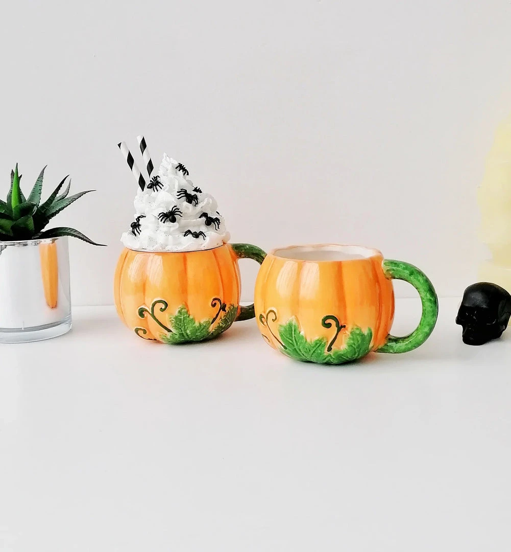 Weird & Wonderful Ceramics Orange Pumpkin Mug 3 Weird & Wonderful Ceramics Orange Pumpkin Mug