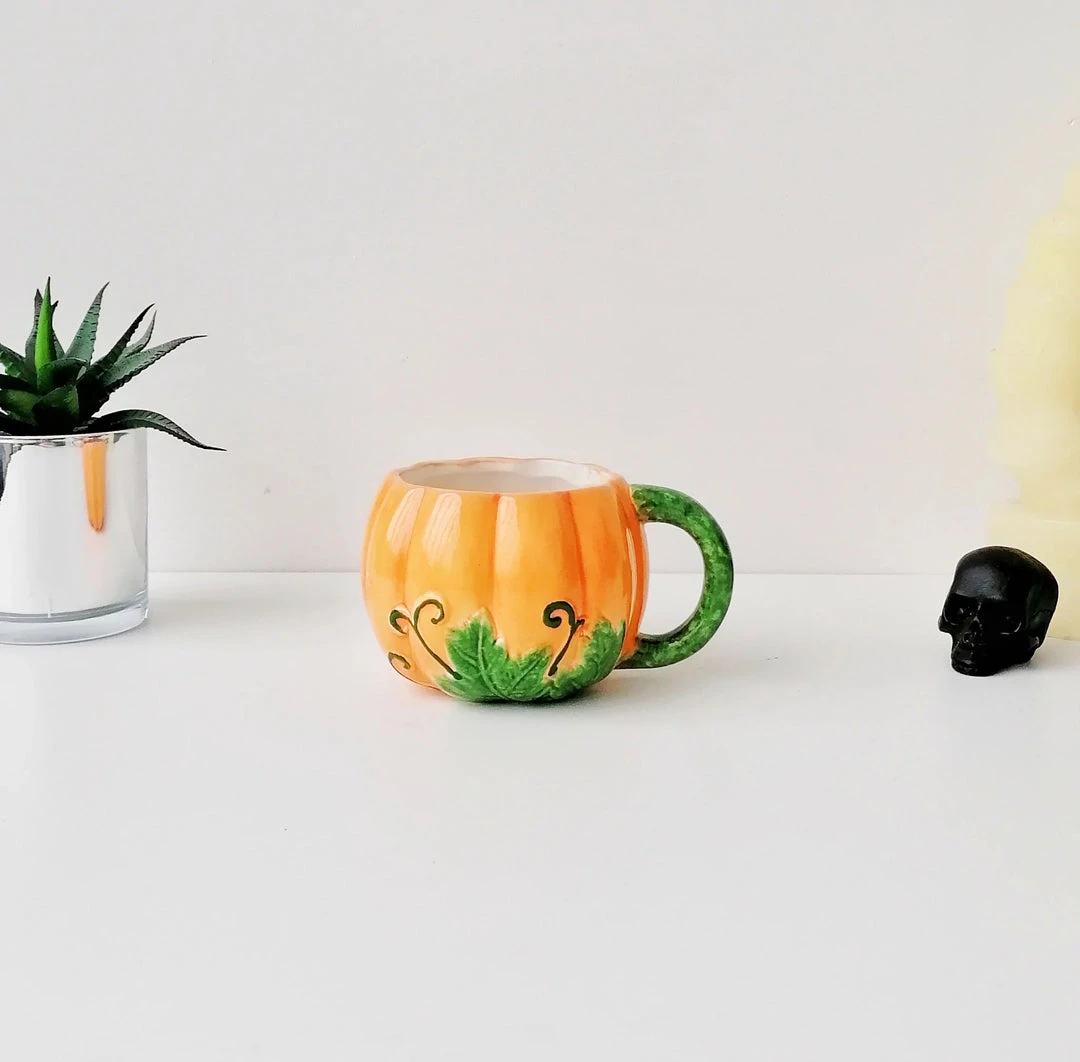 Weird & Wonderful Ceramics Orange Pumpkin Mug 4 Weird & Wonderful Ceramics Orange Pumpkin Mug