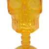 Homeware Gothic Gifts Orange Skull Wine Glass