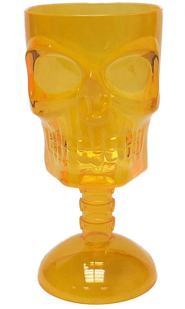 Homeware Gothic Gifts Orange Skull Wine Glass 3 Homeware Gothic Gifts Orange Skull Wine Glass