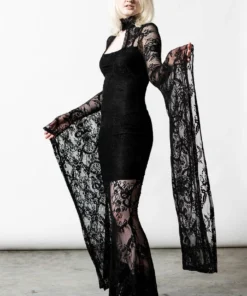 Killstar Phenomena Lace Maxi Dress Black Ladies 11 Killstar Phenomena Lace Maxi Dress Black Ladies