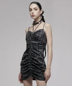 Ladies Punk Rave Silvia Plaid Bodycon Dress
