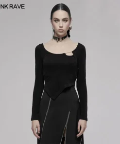 Ladies Punk Rave Ace Asymmetric Top