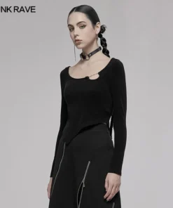 Ladies Punk Rave Ace Asymmetric Top