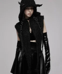 Punk Rave Batty Hooded Capelet - Black 19 Punk Rave Batty Hooded Capelet - Black