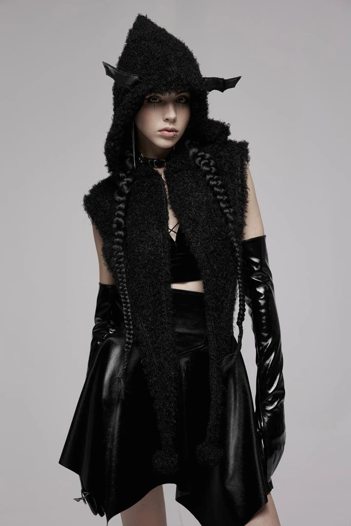Punk Rave Batty Hooded Capelet - Black 6 Punk Rave Batty Hooded Capelet - Black