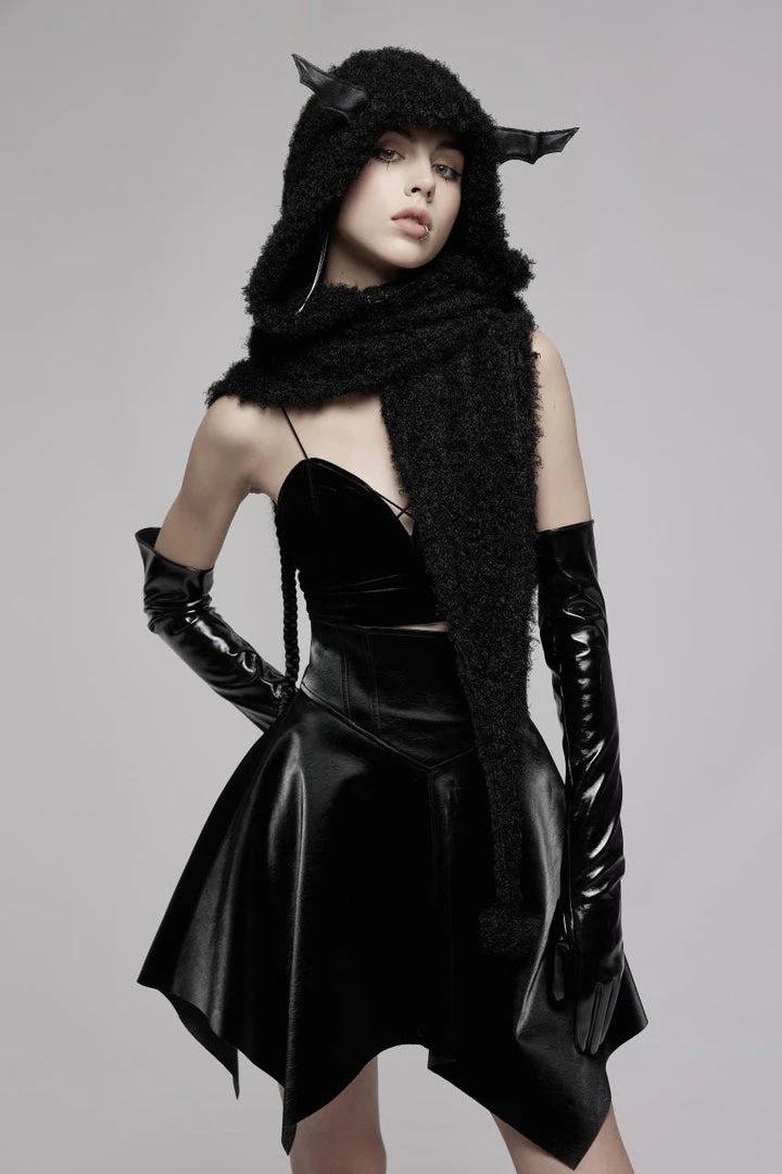 Punk Rave Batty Hooded Capelet - Black 3 Punk Rave Batty Hooded Capelet - Black