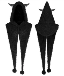 Punk Rave Batty Hooded Capelet - Black