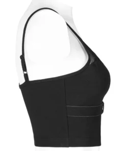 Punk Rave Beating Heart Crop Top - Black Ladies