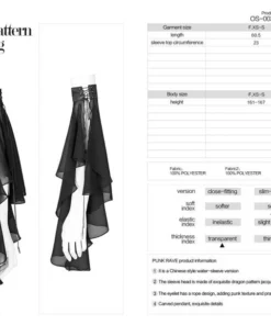 Punk Rave Black Dragon Chiffon Sleeves